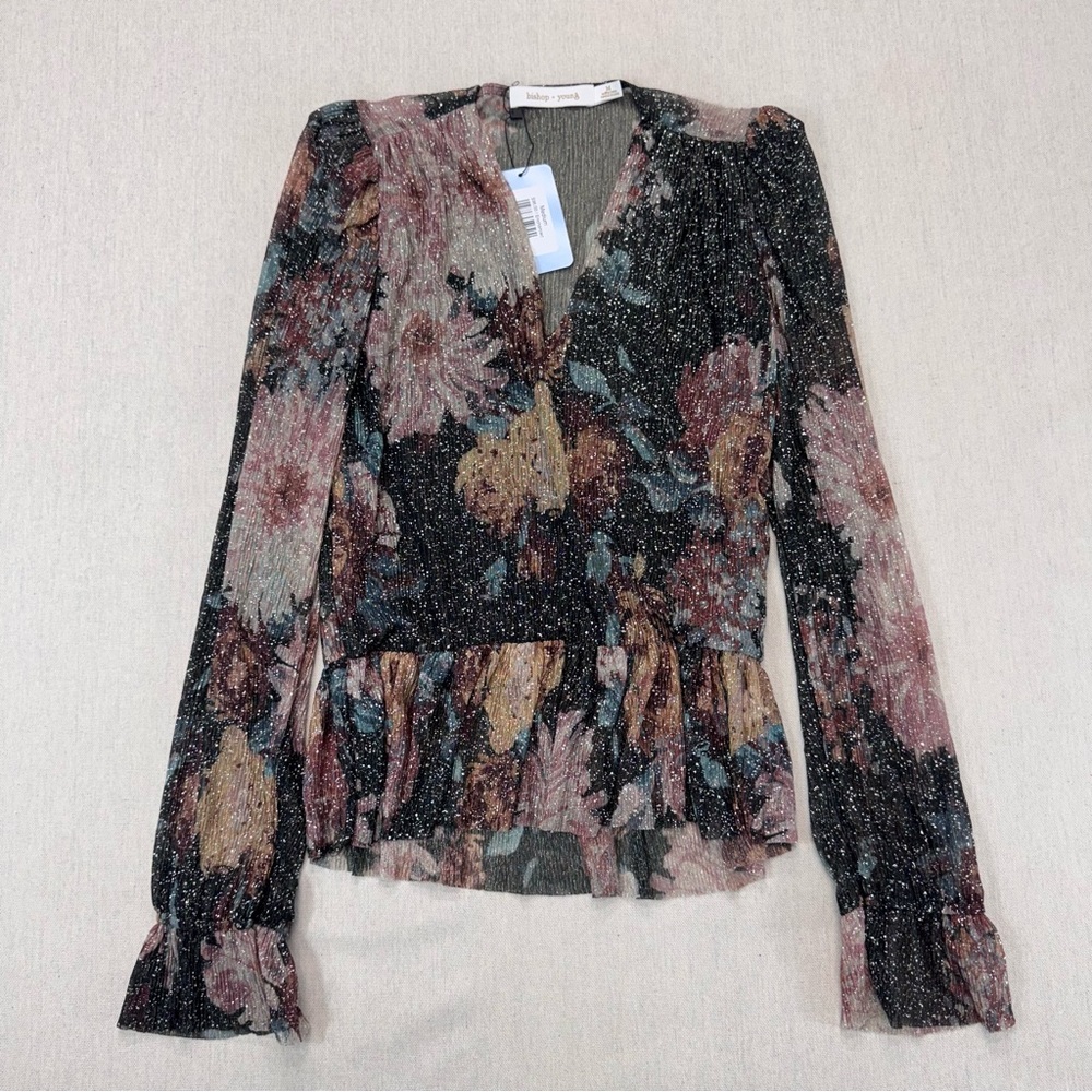 Anthropologie Bishop + Young Ultra Fine Party Blouse Top Size M